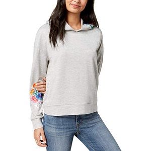 CRAVE FAME Floral Embroidered Sweatshirt